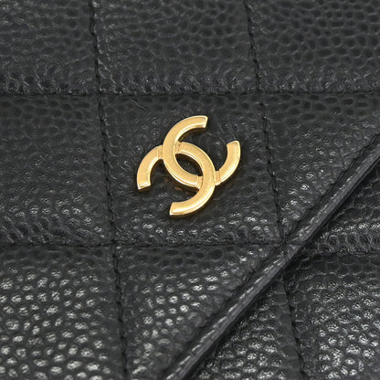 Chanel 2017 Black Caviar Skin Classic WOC Wallet on Chain Bag