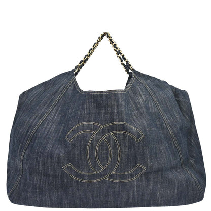 Chanel 2006-2008 Indigo Denim Coco Cabas Tote Handbag
