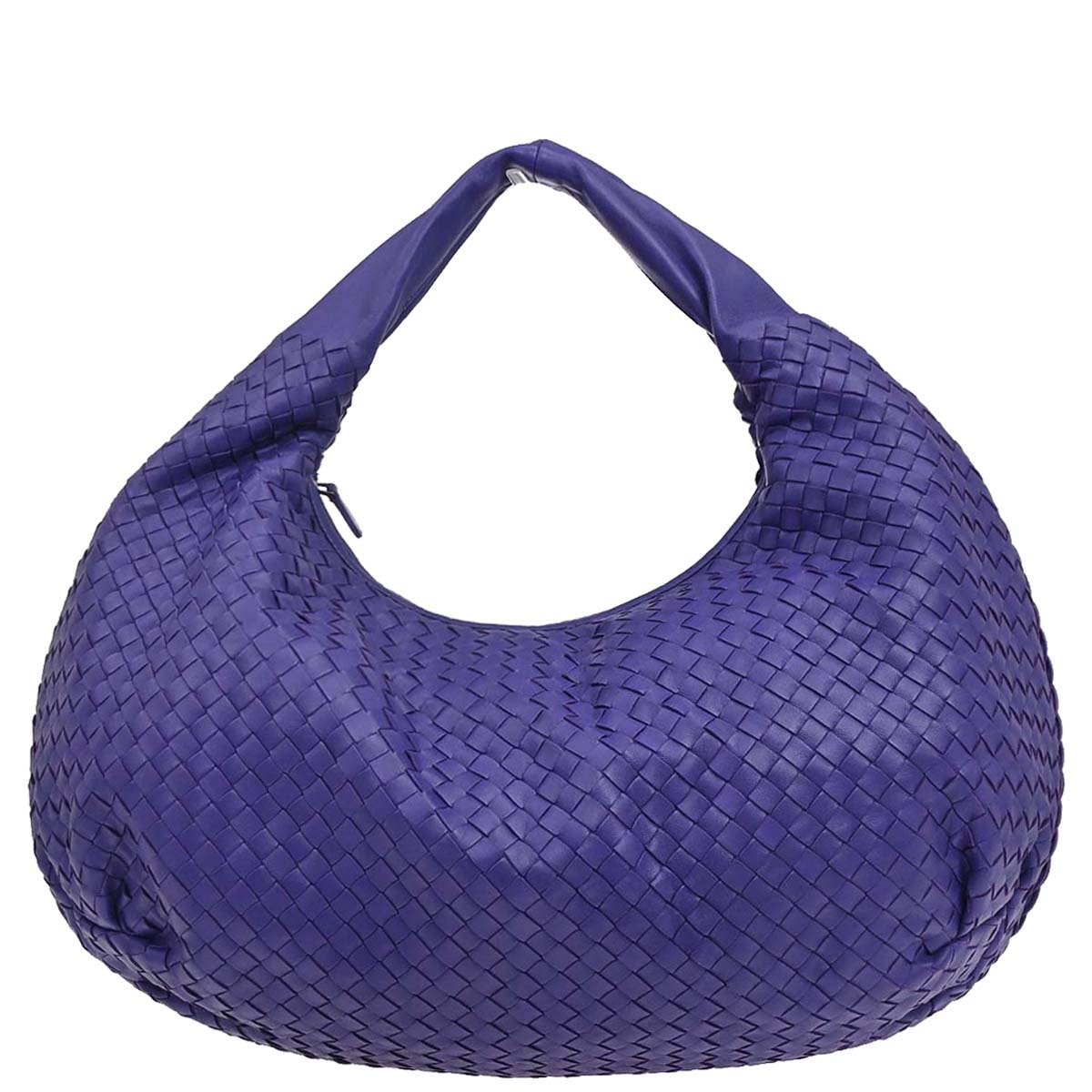 Bottega Veneta Purple Lambskin Intrecciato Hobo Handbag