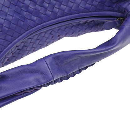 Bottega Veneta Purple Lambskin Intrecciato Hobo Handbag
