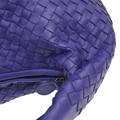 Bottega Veneta Purple Lambskin Intrecciato Hobo Handbag