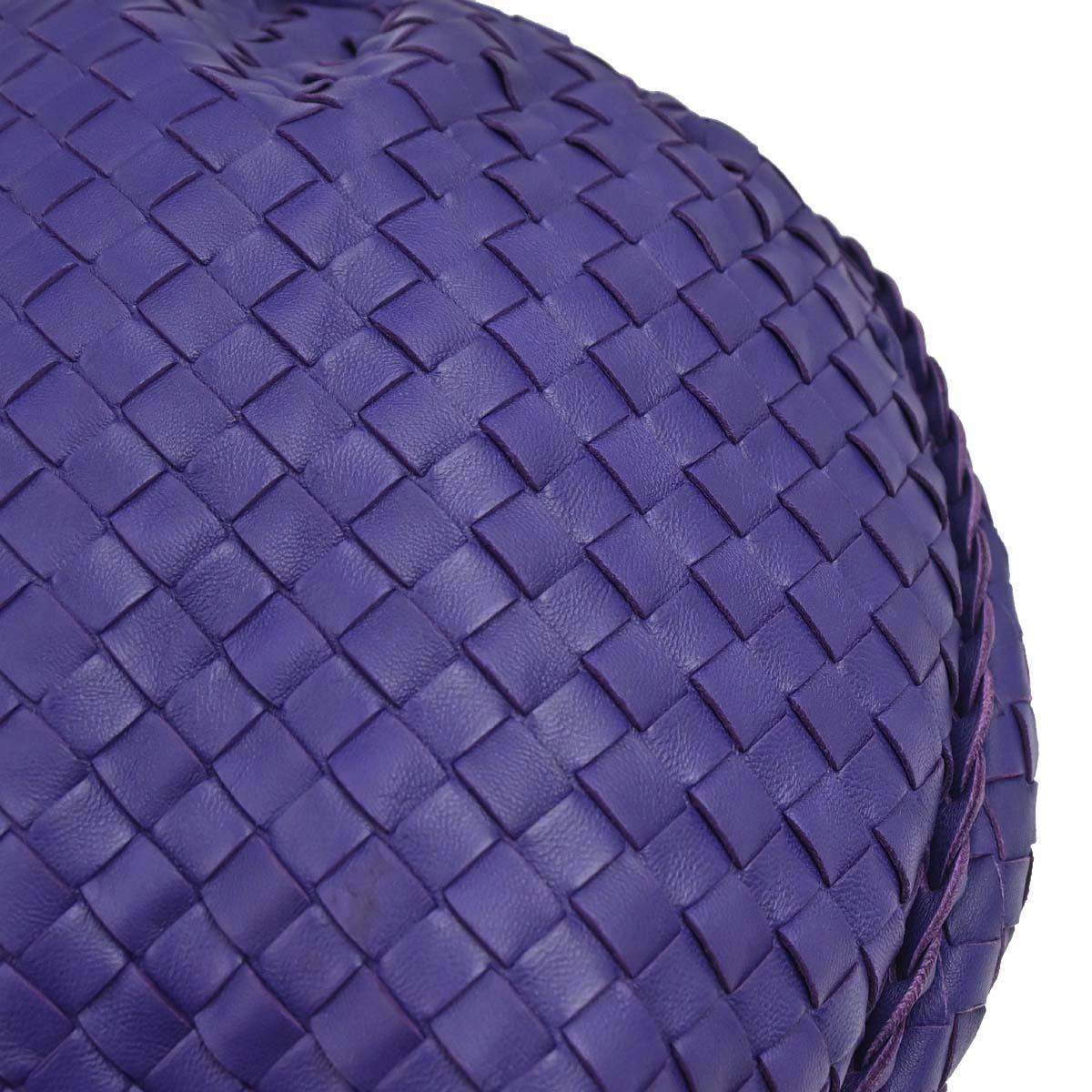 Bottega Veneta Purple Lambskin Intrecciato Hobo Handbag