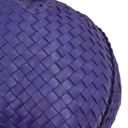 Bottega Veneta Purple Lambskin Intrecciato Hobo Handbag