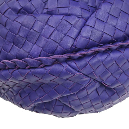 Bottega Veneta Purple Lambskin Intrecciato Hobo Handbag