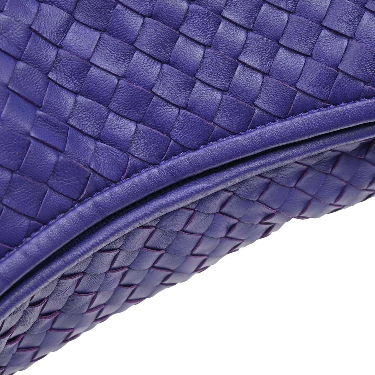 Bottega Veneta Purple Lambskin Intrecciato Hobo Handbag