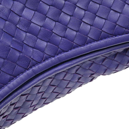 Bottega Veneta Purple Lambskin Intrecciato Hobo Handbag