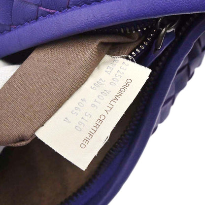Bottega Veneta Purple Lambskin Intrecciato Hobo Handbag
