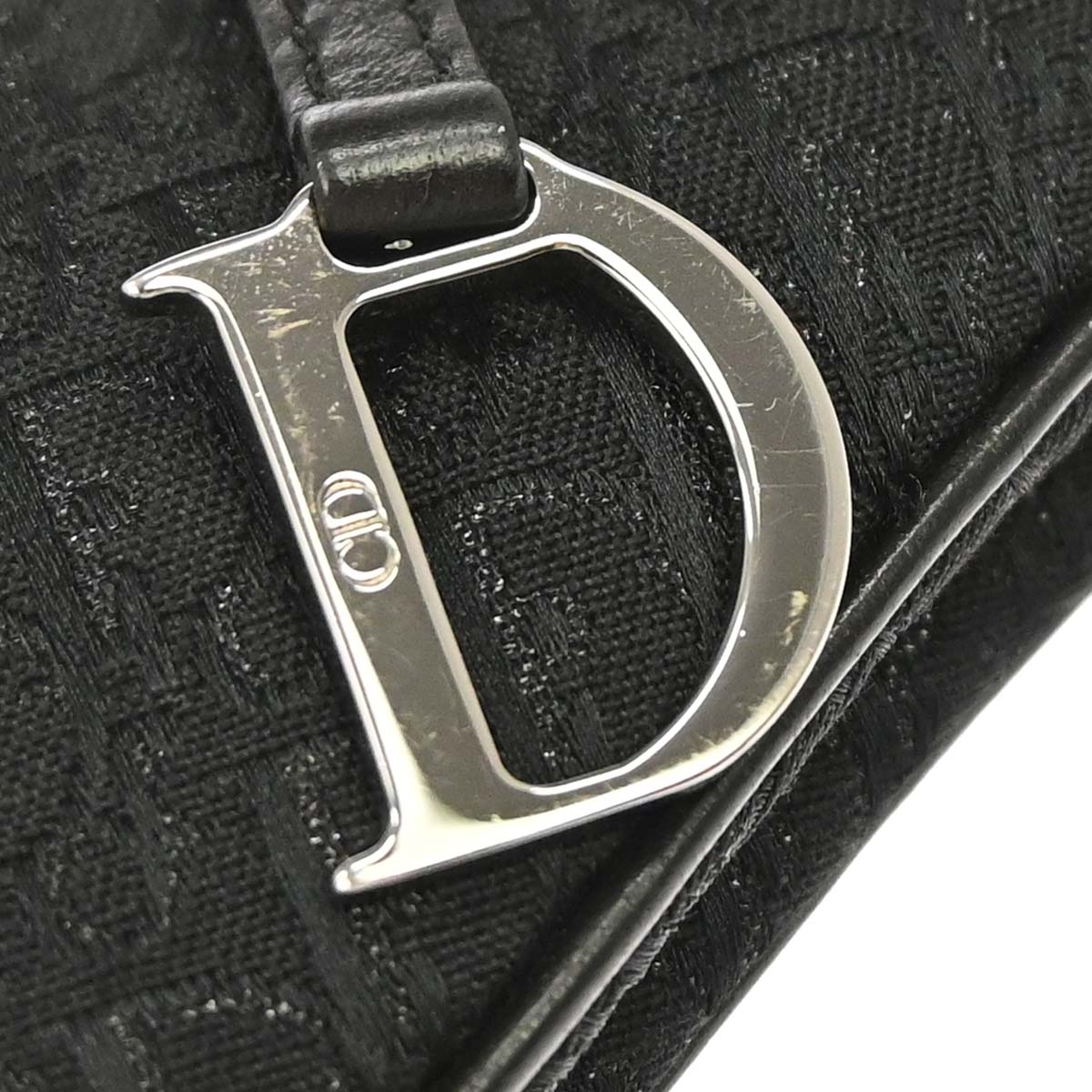 Christian Dior Black Satin Trotter Saddle Handbag