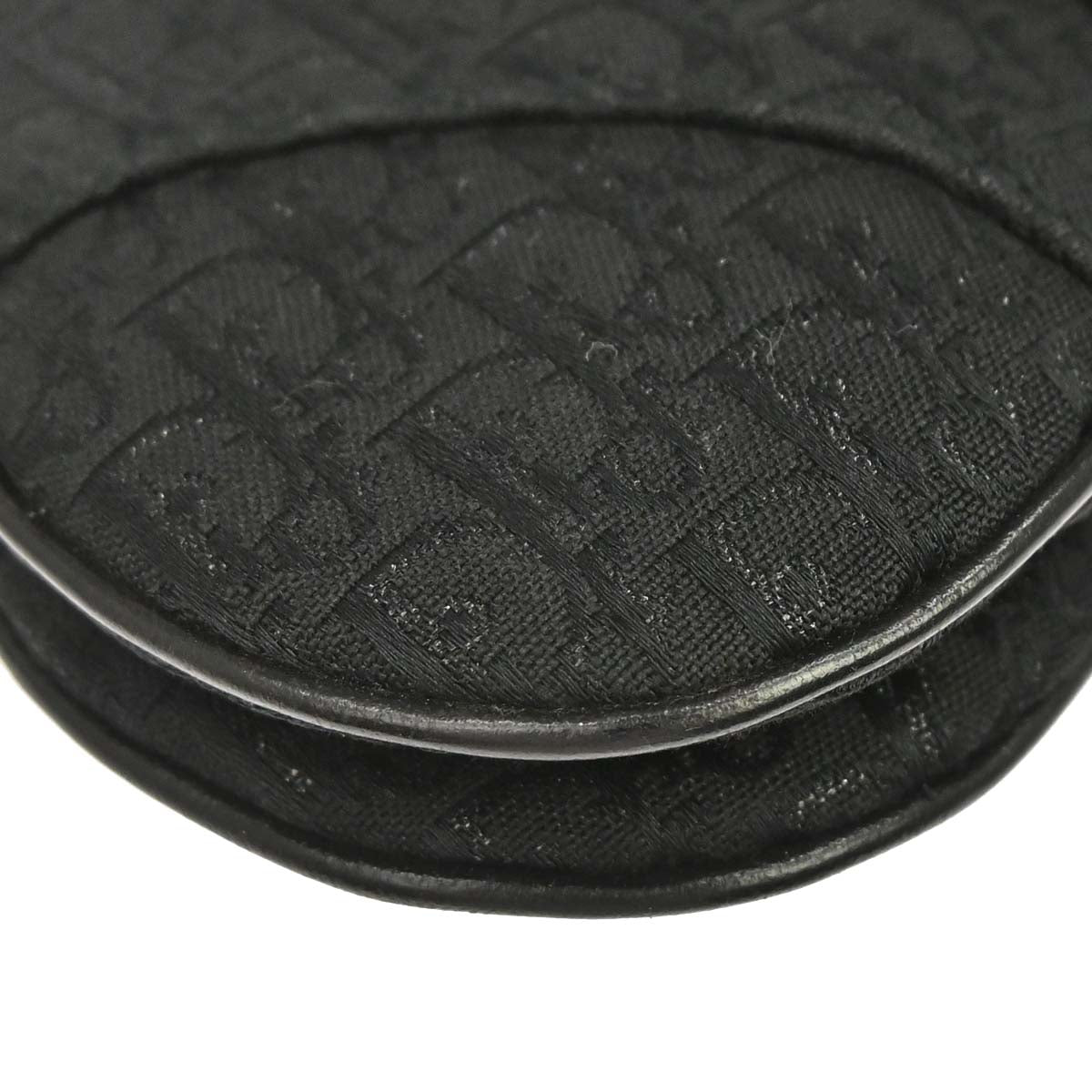 Christian Dior Black Satin Trotter Saddle Handbag