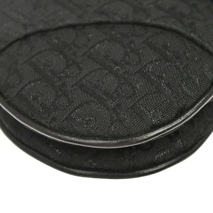 Christian Dior Black Satin Trotter Saddle Handbag