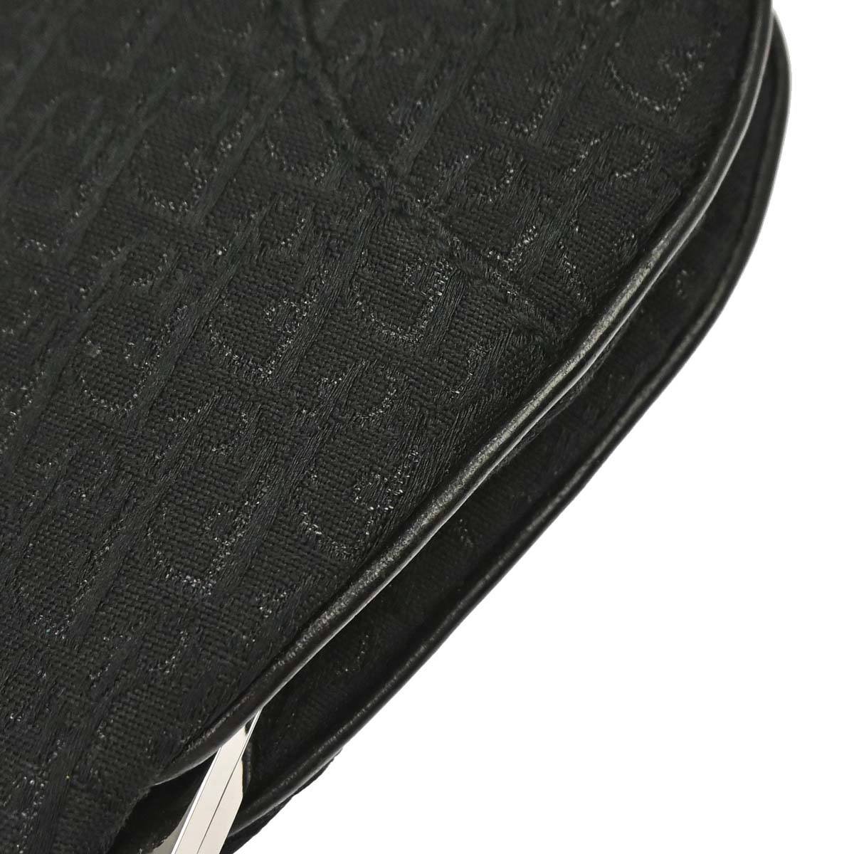 Christian Dior Black Satin Trotter Saddle Handbag