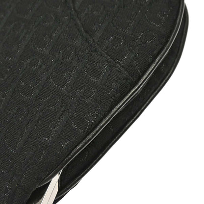 Christian Dior Black Satin Trotter Saddle Handbag