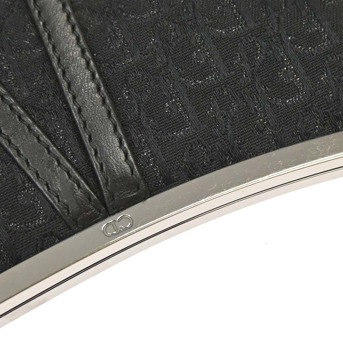 Christian Dior Black Satin Trotter Saddle Handbag