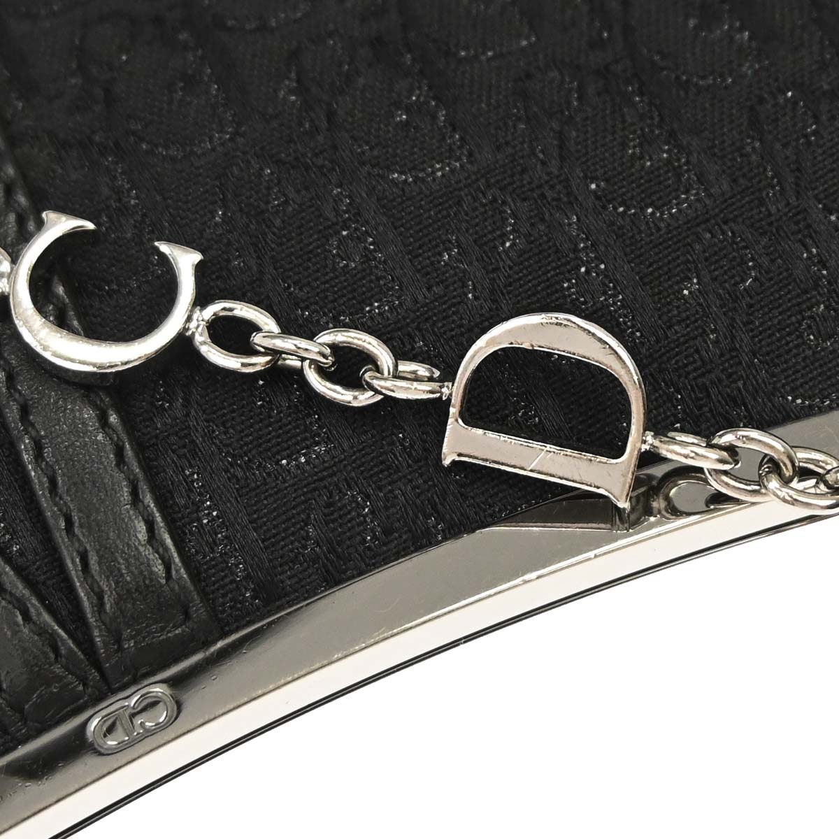 Christian Dior Black Satin Trotter Saddle Handbag