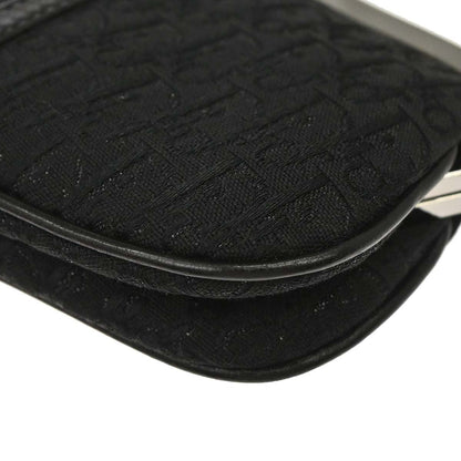 Christian Dior Black Satin Trotter Saddle Handbag