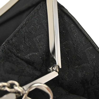 Christian Dior Black Satin Trotter Saddle Handbag