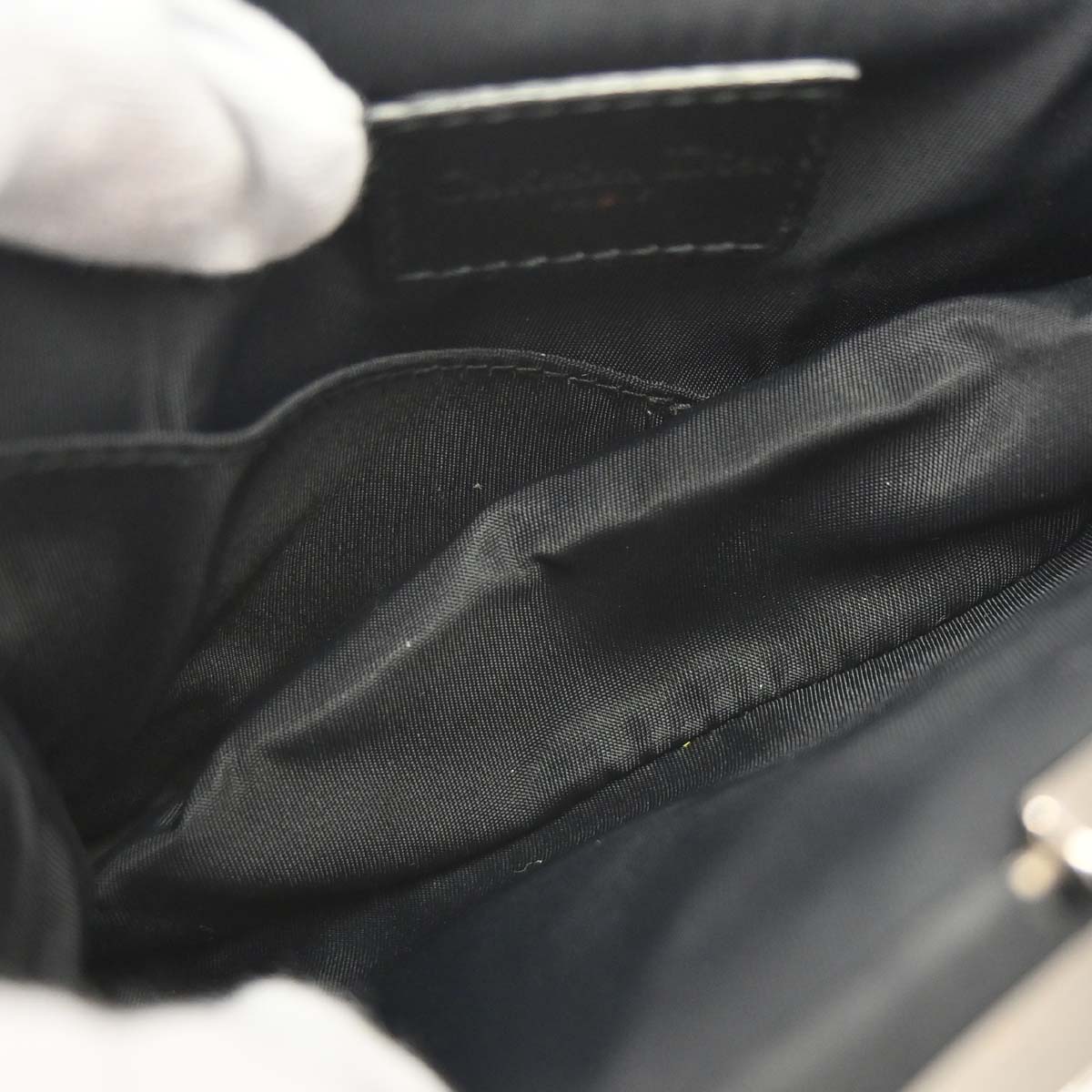 Christian Dior Black Satin Trotter Saddle Handbag