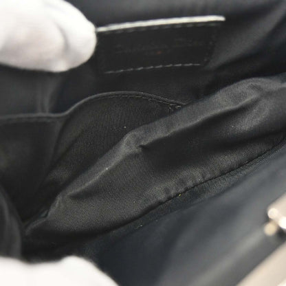 Christian Dior Black Satin Trotter Saddle Handbag