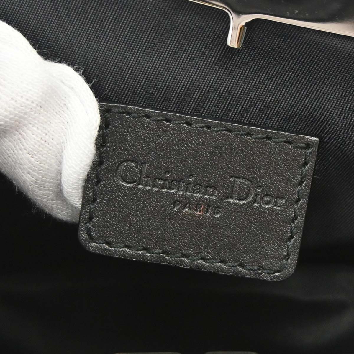 Christian Dior Black Satin Trotter Saddle Handbag