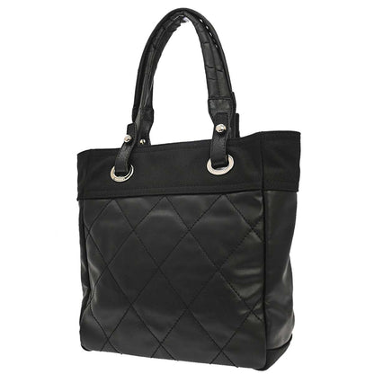 Chanel 2006-2008 Black Canvas Paris-Biarritz Tote PM Handbag