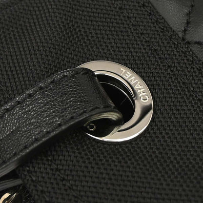 Chanel 2006-2008 Black Canvas Paris-Biarritz Tote PM Handbag