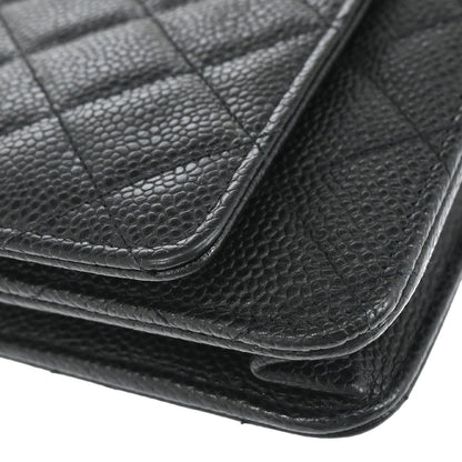 Chanel 2019 Black Caviar Skin Classic WOC Wallet on Chain Bag