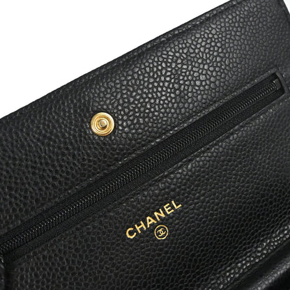 Chanel 2019 Black Caviar Skin Classic WOC Wallet on Chain Bag