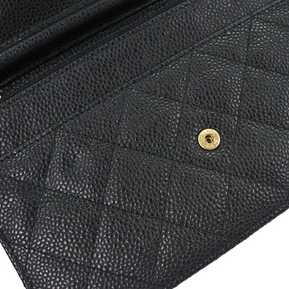 Chanel 2019 Black Caviar Skin Classic WOC Wallet on Chain Bag