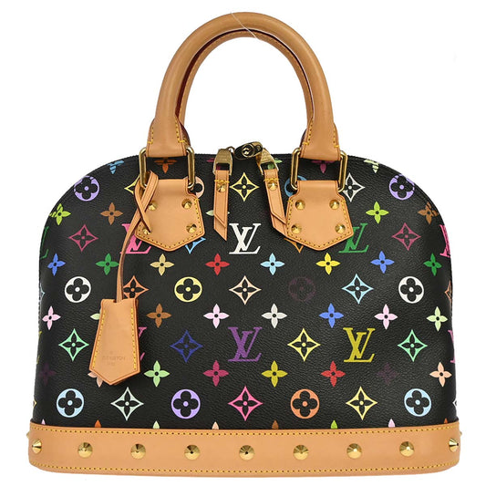 Louis Vuitton 2015 Black Monogram Multicolor Alma PM Handbag M40444