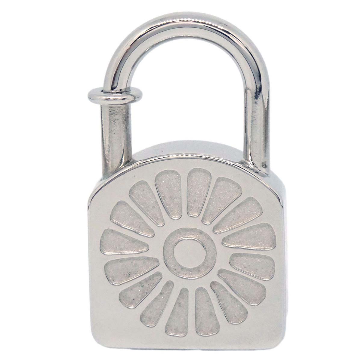 Hermes 1994 Le soleil Sunflower Cadena Padlock Silver Small Good