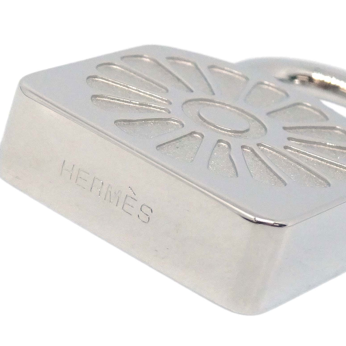 Hermes 1994 Le soleil Sunflower Cadena Padlock Silver Small Good