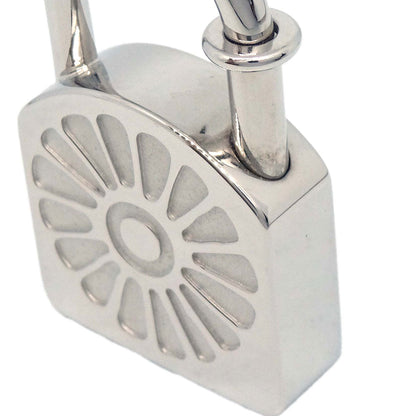 Hermes 1994 Le soleil Sunflower Cadena Padlock Silver Small Good