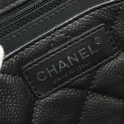 Chanel 2017 Black Caviar Skin CC Box Shopping Tote 2way Shoulder Handbag