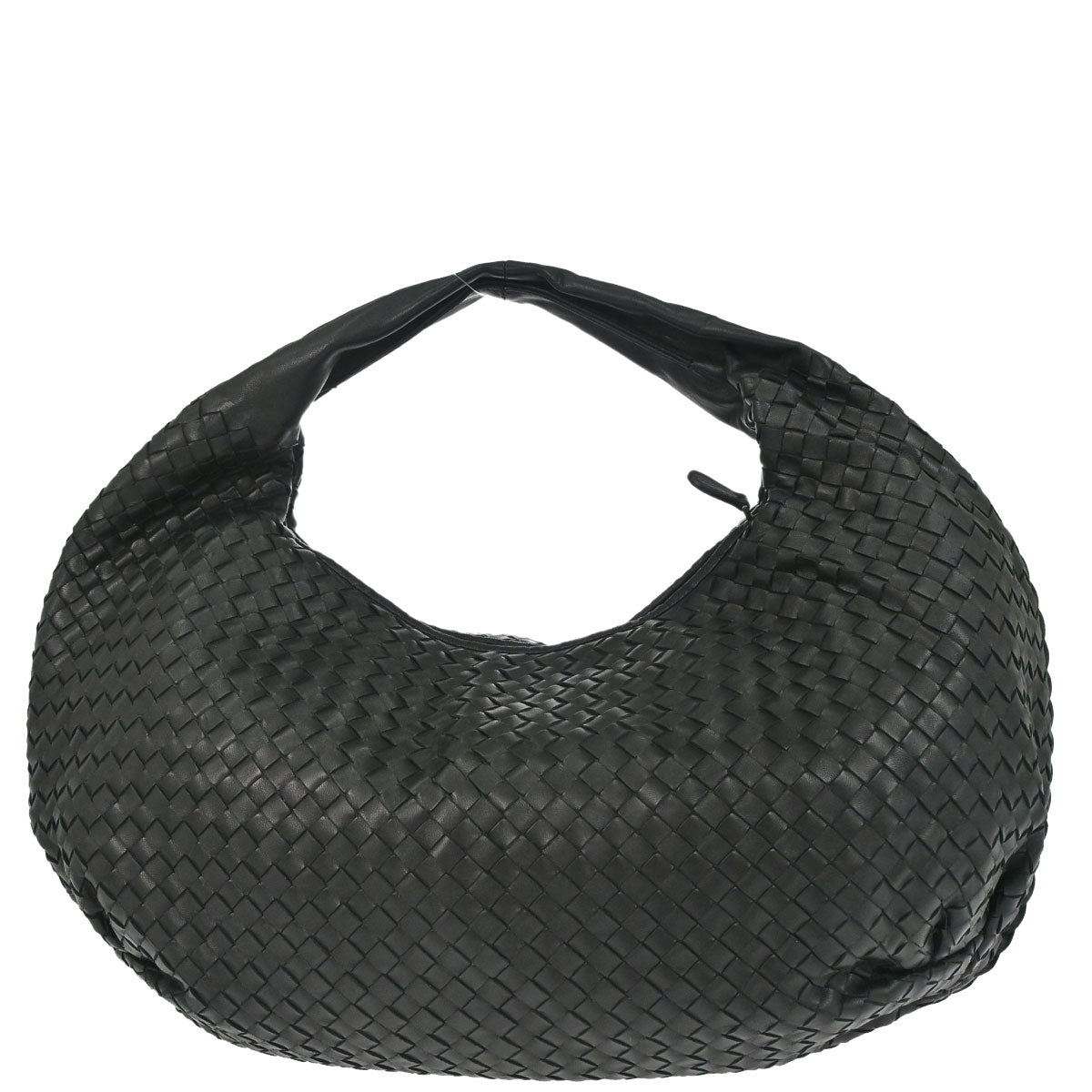 Bottega Veneta Black Lambskin Intrecciato Hobo Handbag