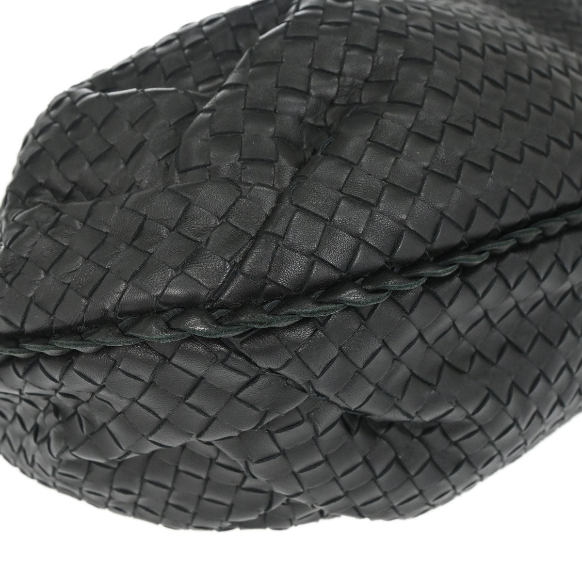 Bottega Veneta Black Lambskin Intrecciato Hobo Handbag