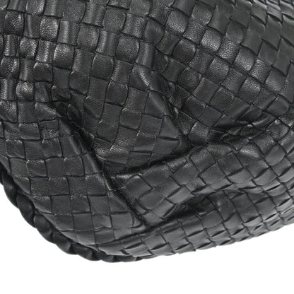 Bottega Veneta Black Lambskin Intrecciato Hobo Handbag