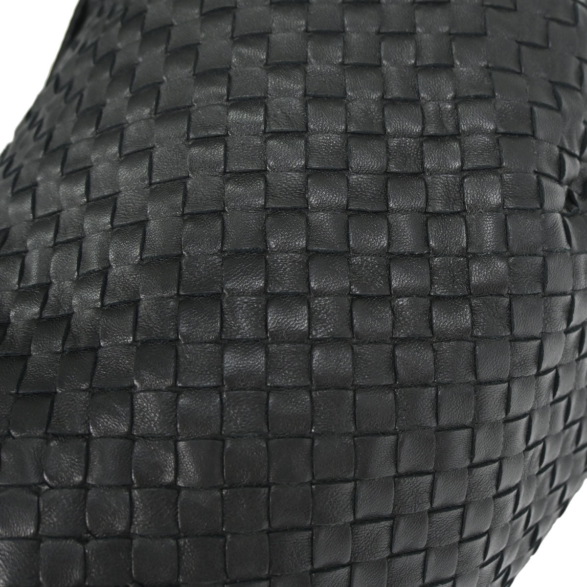 Bottega Veneta Black Lambskin Intrecciato Hobo Handbag