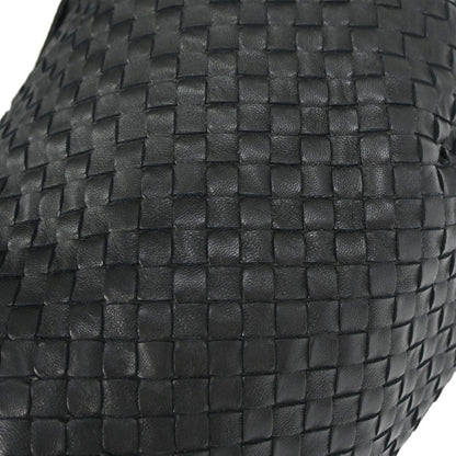 Bottega Veneta Black Lambskin Intrecciato Hobo Handbag