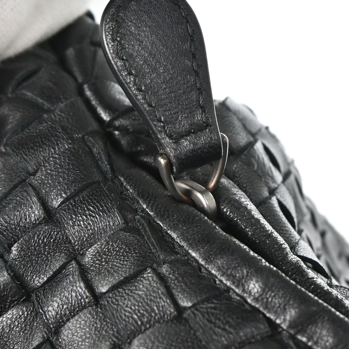Bottega Veneta Black Lambskin Intrecciato Hobo Handbag