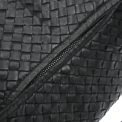 Bottega Veneta Black Lambskin Intrecciato Hobo Handbag