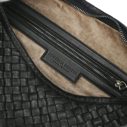 Bottega Veneta Black Lambskin Intrecciato Hobo Handbag