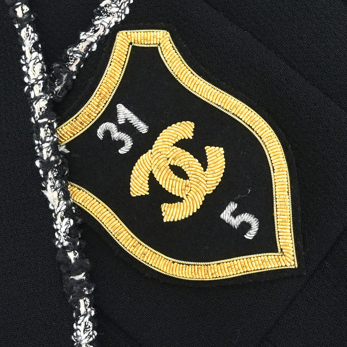 Chanel 2005 Single Breasted Emblem Jacket Black #36