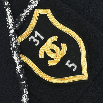 Chanel 2005 Single Breasted Emblem Jacket Black #36