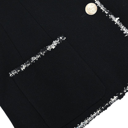 Chanel 2005 Single Breasted Emblem Jacket Black #36