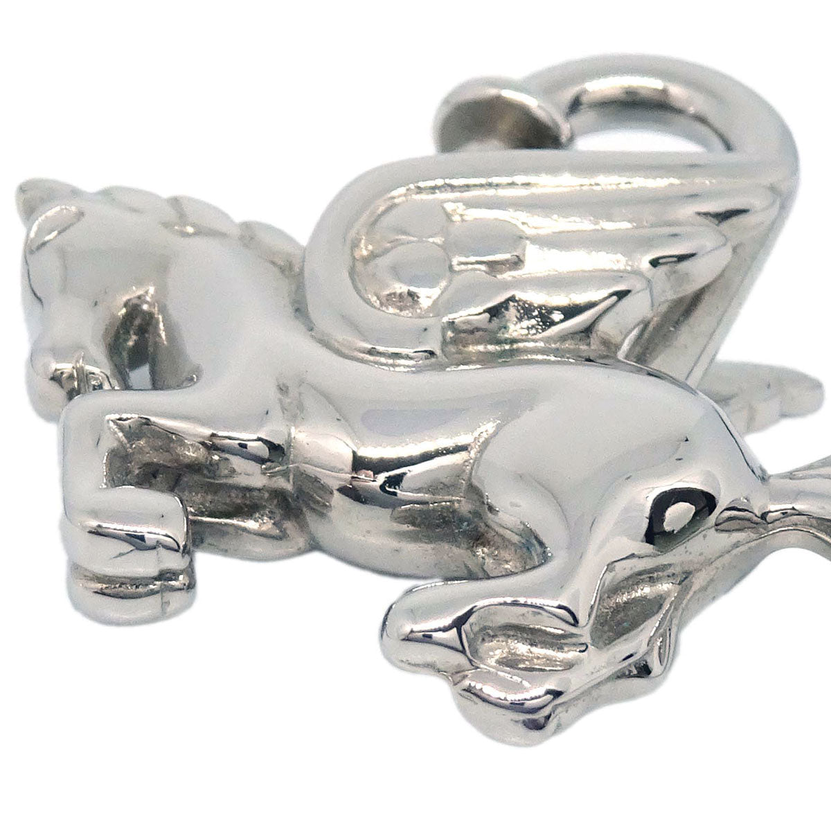 Hermes 1993 Le Cheval Pegasus Cadena Silver Small Good