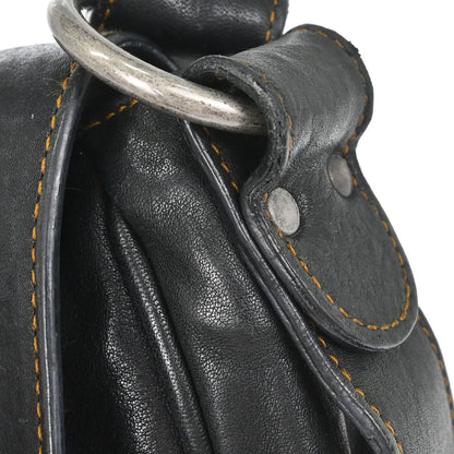 Christian Dior Black Leather Gaucho Shoulder Bag