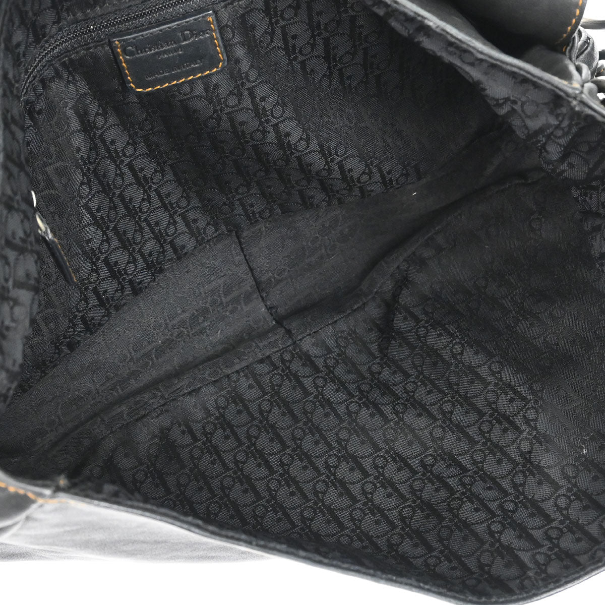 Christian Dior Black Leather Gaucho Shoulder Bag