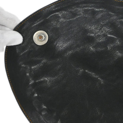 Christian Dior Black Leather Gaucho Shoulder Bag
