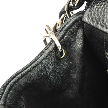 Chanel 2000-2002 Black Caviar Skin Mini Classic Square Flap Shoulder Bag 17