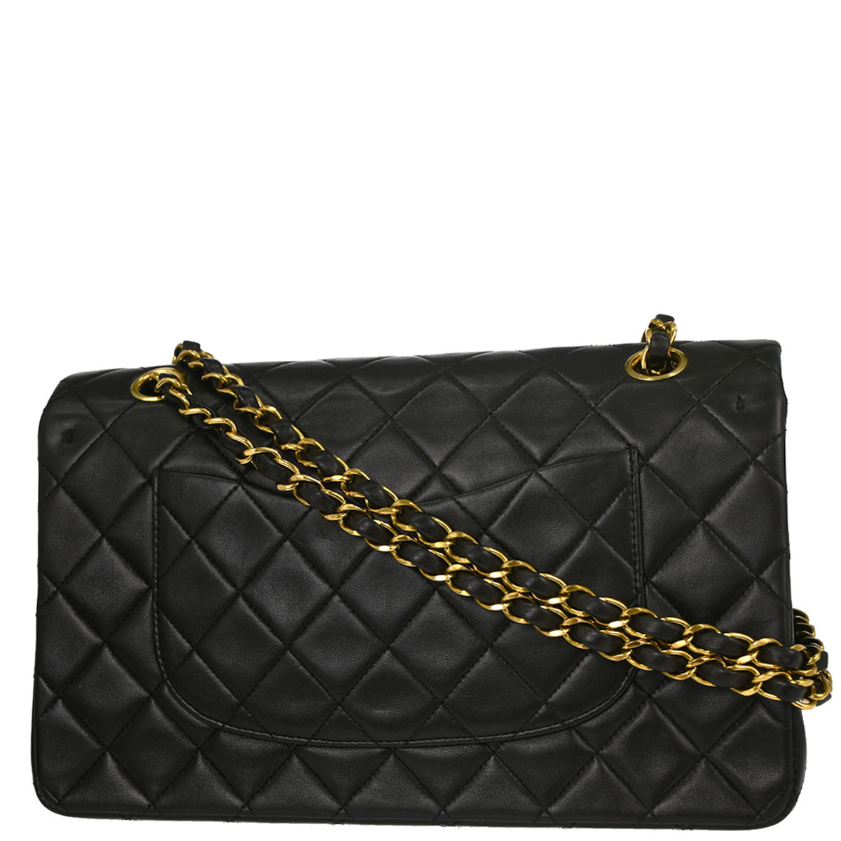 Chanel Black Lambskin Medium Classic Double Flap Shoulder Bag